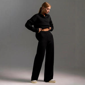 2026 Women's <b>Knit</b> <b>Sets</b> Lounge wear Autumn Winter Polo Collar <b>Knitted</b> Pullover Trousers Women Sweater <b>Set</b> - Product Image 5