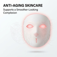 Masque facial avancé à lumière rouge NIR 850nm 1072nm, appareil de soin de la peau LED avec lumière rouge 630nm