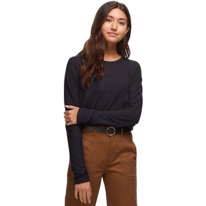 Wholesale T-Shirts Basic loose rib <b>top</b> women long sleeve ribbed <b>Top</b> - Product Image 1