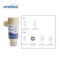 Purificateur d'eau UVWORKS à port latéral avec LED UVC, stérilisateur d'eau UVC, pièce de purification auxiliaire pour appareil domestique d'eau potable