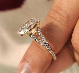 แหวนเพชรแล็บ 1 กะรัต หรูหรา ทองคำชมพูแท้ ดีไซน์คลาสสิก สำหรับงานหมั้นและงานแต่งงาน สำหรับผู้หญิง ปราศจากนิกเกิลและสารตะกั่ว จากผู้ผลิต - Product Image 5