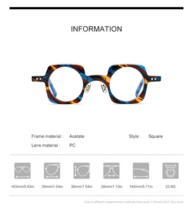 Acétate Lunettes Cadre Hommes Rétro Fleur Ronde Femmes Optique Prescription Lunettes Myopie Lunettes <span class=keywords><strong>Ate</strong></span> Haute Qualité Lunettes - Product Image 6