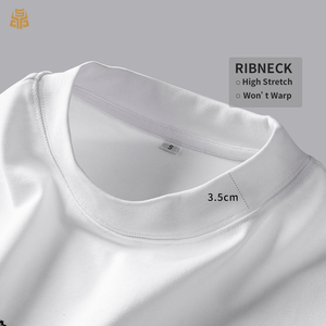 Custom Design Tshirts Men' Tshirt Plain <strong>t</strong> <strong>Shirt</strong> Streetwear Oversized Rib Crewneck Heavyweight Cotton <strong>T</strong>-<strong>shirt</strong> for Men - Product Image 3