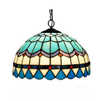 Lampe suspendue Tifany colorée personnalisée Antique fleur rouge abat-jour en verre teinté lampe suspendue vintage lustre en verre