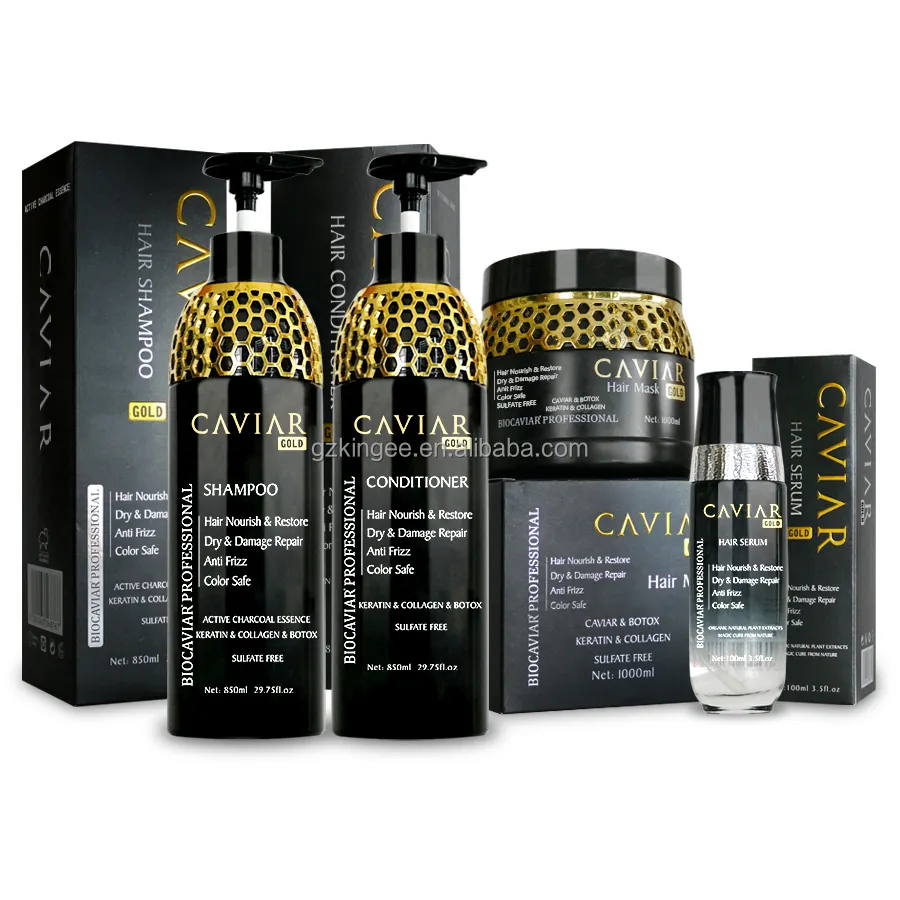 Shampoing et après-shampoing éclaircissant à base de noix de coco au charbon actif de CAVIAR noir, ensemble professionnel de marque privée, hôtel