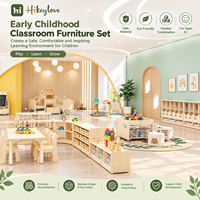 Hikeylove Ensemble de tables et chaises Montessori pour tout-petits, mobilier de garderie, design maternelle, rangement de jouets en bois pour crèche
