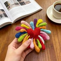 Gökkuşağı Kalp Tığ İşi Anahtarlık On Renk Dokuma Tığ İşi Bebek El Yapımı DIY Hediye Tığ İşi Yeni Başlayanlar İçin Tığ İşi Öğrenin