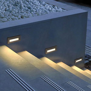 Vente en gros <span class=keywords><strong>Yotta</strong></span> GS-007 Luminaire LED encastré carré moderne pour escalier intérieur/extérieur, blanc chaud CCT, IP65, base en aluminium, jardin - Product Image 1