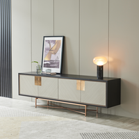 Console de télévision moderne à 3 tiroirs, meuble de table pour le salon, en cristal argenté avec miroir, meuble TV
