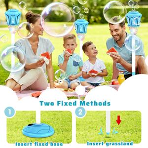 Machine à bulles automatique sur pied, réglable en hauteur, pour l'extérieur, avec lumière, jouet d'été, torche à bulles pour enfants - Product Image 5
