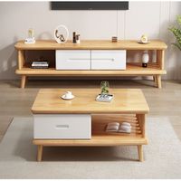Meuble TV scandinave en bois massif, adapté aux grandes et petites tables basses de salon