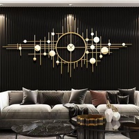 Horloge murale décorative de grande taille 145X65cm, style luxe moderne, créative, grande horloge murale en métal doré