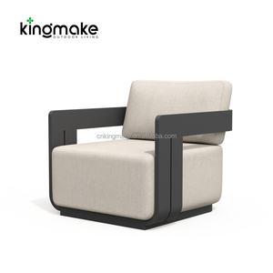 أطقم أثاث الفناء الأكثر مبيعًا، أرائك حدائق من الألومنيوم مع وسائد أكثر سماكة، أثاث مقاوم للماء، أريكة خارجية عصرية - Product Image 3