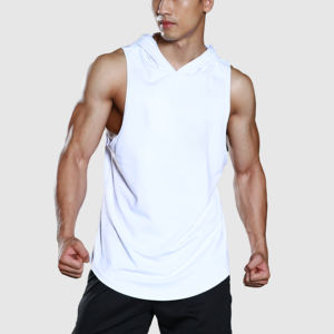 Kaus otot logo kustom <span class=keywords><strong>Hoodie</strong></span> Pria Tank Top Gym pakaian kebugaran tanpa lengan - Product Image 1