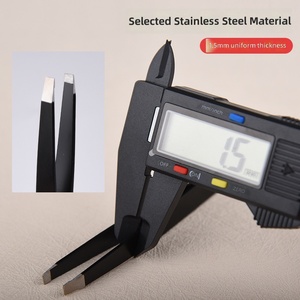 Juego de Pinzas para Cejas de Acero Inoxidable de Grado Profesional, 4 Piezas, Pinzas Curvas y Puntiagudas de Precisión con Mango Antideslizante y Estuche de Viaje - Product Image 2