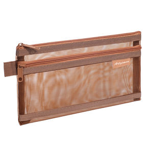 Небольшой мешочек для макияжа, сетчатые сумки на молнии, двухслойные дизайнерские Кабельные наушники для хранения, студенческий карандаш для школы - Product Image 3