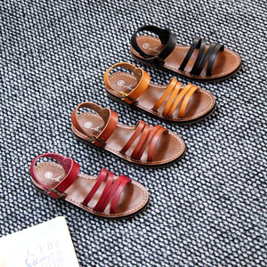Sandalias de Verano para Niñas, Diseño Moderno y de Alta Calidad, Punta Abierta, Duraderas, Elegantes, Cierre de Velcro, Parte Superior de PU - Product Image 1