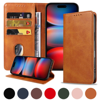 Étui portefeuille en cuir PU premium pour iPhone 17 Pro - Housse avec support, fentes pour cartes, fermeture magnétique et coque antichoc