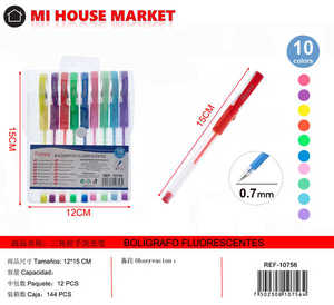 Penne Fluorescenti Pioney 10 Pezzi con Impugnatura Triangolare in PVC, Oggetto da Collezione Artistico - Product Image 1