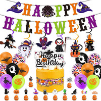 Décorations de fête d'Halloween Maison hantée Thème d'horreur avec drapeau araignée Witchcher Décoration suspendue