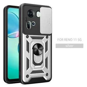 Étuis de téléphone portable à fenêtre coulissante pour <span class=keywords><strong>OPPP</strong></span> Reno 11 5G Protection de l'objectif de l'appareil photo porte-anneau en métal robuste antichoc couvertures arrière - Product Image 5
