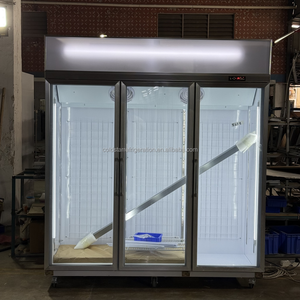 Réfrigérateur suspendu à viande en verre en acier inoxydable Réfrigérateur à viande en verre Réfrigérateur à viande de porc et de bœuf suspendu réfrigéré avec crochet gratuit - Product Image 4