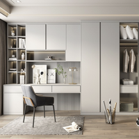 Série de placards de chambre modernes personnalisés avec éclairage LED, portes vitrées, dressing multi-styles et armoire de rangement pour vêtements