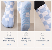 Chaussettes de sport en coton de haute qualité pour équipes, antidérapantes, avec logo personnalisé, pour yoga et pilates, pour femmes
