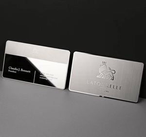 บัตรธุรกิจโลหะสแตนเลสสีดำขัดเงาแบบกำหนดเองจากโรงงานจีน บัตรธุรกิจหรูหราแบบสลักด้วยเลเซอร์ - Product Image 5