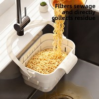 Opvouwbare hangende gootsteenafvoermandje, keuken gootsteen voedselresten filtermandje met handvat, afneembaar voor het wassen van afvalfilter