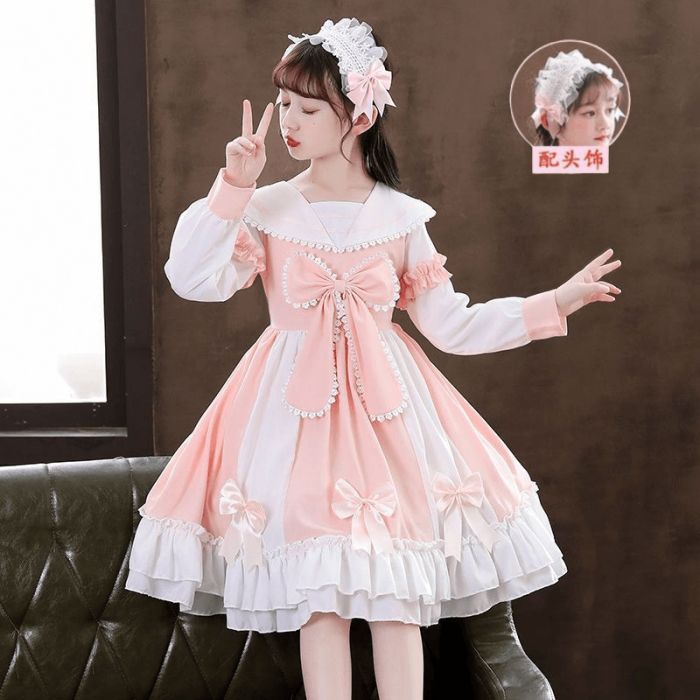 Women's Grady Twins Chiffon Lolita Dress - Short Sleeve Creepy Doll Costume Blue XXL - View #4