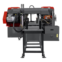 Scie à ruban métallique CNC entièrement automatique avec alimentation hydraulique, commande PLC, moteur 4,0 kW, composants d'engrenage pour la découpe de barres d'acier