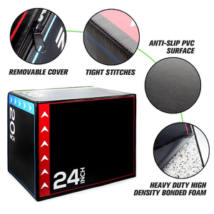 Jiqiangda Fabriek levert Jump <span class=keywords><strong>Box</strong></span> 3-in-1 PVC Plyo Plyometrische Jump Squat <span class=keywords><strong>Box</strong></span> Blok Home Gym Fitnessapparatuur - Product Image 5