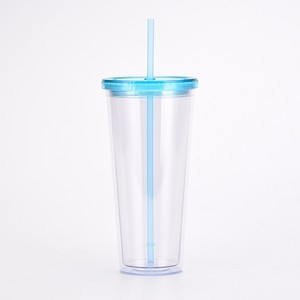 Gobelet isotherme en plastique à double paroi de grande capacité de 24 OZ avec couvercle et paille Fabriqué au Vietnam - Product Image 4