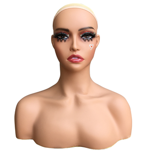 Manichino di Lusso in PVC a Mezzo Busto con Spalle <span class=keywords><strong>per</strong></span> Esposizione <span class=keywords><strong>Parrucche</strong></span>, Teste di Manichino in Fibra di Vetro Afroamericane <span class=keywords><strong>per</strong></span> Cappelli e <span class=keywords><strong>Parrucche</strong></span> - Product Image 4