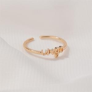 Anillo abierto de 12 Constelaciones, anillo de la suerte, el <span class=keywords><strong>mejor</strong></span> amigo, Color dorado, Horóscopo del zodiaco, novedad de 2021 - Product Image 4