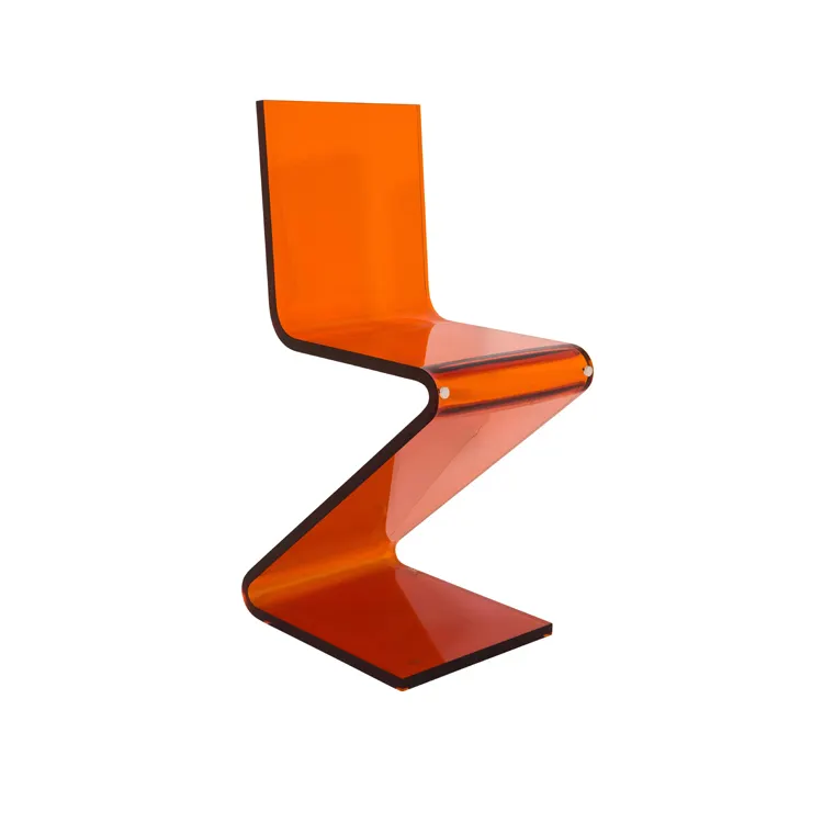 Orange Custom Lucite Z Chair Modern Home Decor Acrylic Living Room Chairs