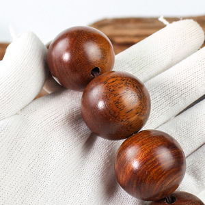 Burmese Rosewood <b>Bracelet</b> 30mm Wooden Beads Men's Religious Prayer Beads Jewelry - Product Image 3