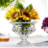 Vase à fleurs en verre à volants de style européen, vente chaude, directement de l'usine, pour centres de table de mariage et décorations de table