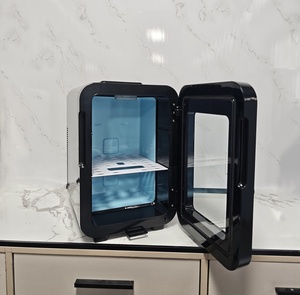 16L Transparent Glass Door <b>Portable</b> Outdoor Mini Fridge LED Display Thermoelectric Cooling Temperature Control <b>Lock</b> See Through - Product Image 3