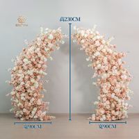 Nouvelle Arrivée L-R168 Arche de fleurs artificielles personnalisée de haute qualité en forme de corne pour la décoration florale de scène de mariage