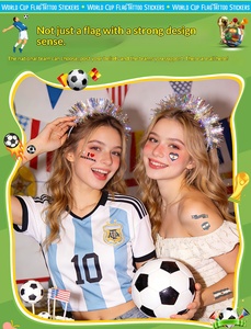 Nuevo Adhesivo <span class=keywords><strong>de</strong></span> Tatuaje Personalizable con Bandera Nacional Ecológica Impresa por Transferencia <span class=keywords><strong>de</strong></span> Agua para Eventos 2026 - Product Image 1