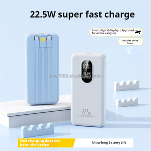 Nouvelle batterie externe portable 20000mAh avec écran numérique Type-C 22.5W USB Câble intégré à trois fils pour une charge rapide - Product Image 6