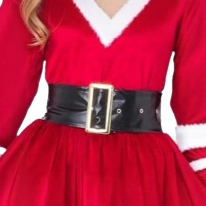 Tenue de Noël ODM en velours, robe de costume <span class=keywords><strong>sexy</strong></span> de lapine, pour fêtes et spectacles, nouvelle version cintrée à la taille - Product Image 5