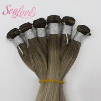 Extensions de cheveux humains 100% naturels, double épaisseur, alignement des cuticules, tissées à la main, Genius Weft, vente en gros