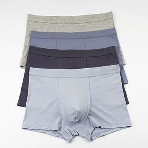 Ropa interior de LICRA de bambú de diseño personalizado de bajo precio para hombre, Bóxer corto de Cintura elástica de Color sólido para hombre - Product Image 2