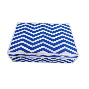 Joyero de madera único con exquisitos detalles de incrustaciones de hueso y diseño tradicional para regalos premium de la India - Product Image 1