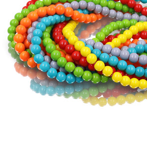 Hỗn hợp cổ phiếu 6mm <span class=keywords><strong>lampwork</strong></span> hạt thủy tinh tròn màu xanh/trắng/hồng/tím hạt đối với trang sức làm cho trang trí - Product Image 6