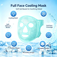 Masque facial rafraîchissant en gel de plastique réutilisable, compresse de glace pour le visage entier |   Masque de soin de beauté doux et flexible