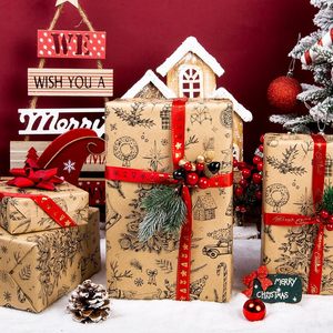 MAYPLUSS Kraft Christmas Wrapping <b>Paper</b> 17 Inch X 33 Feet Holiday Pattern Gift <b>Wrap</b> - Product Image 4